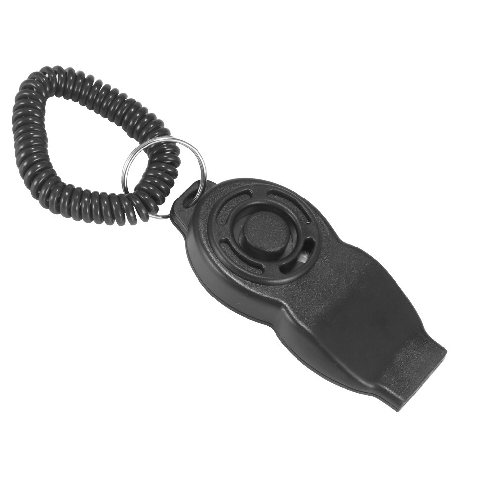 2 In 1 Training Tools With Wrist Strap Dog Clicker Dog Whistle To Stop Barking Dog Training Clicker Dog Whistle Clicker: Black