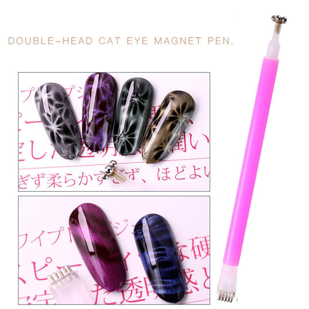Dubbele Hoofd Magneet Stick Tool Voor 3D Magnetische Cat Eye Gel Magic Nail Art Manicu Qe