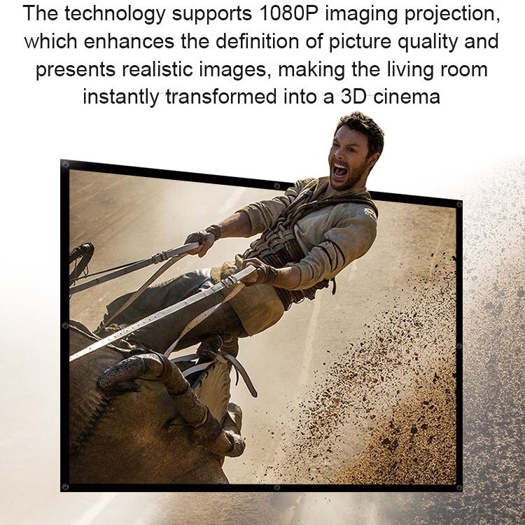 60/72/84/100/120 Inch Projector Screen Hologram Portable Home Cinema Folding Movie Screen HD Crease-resist DJA88