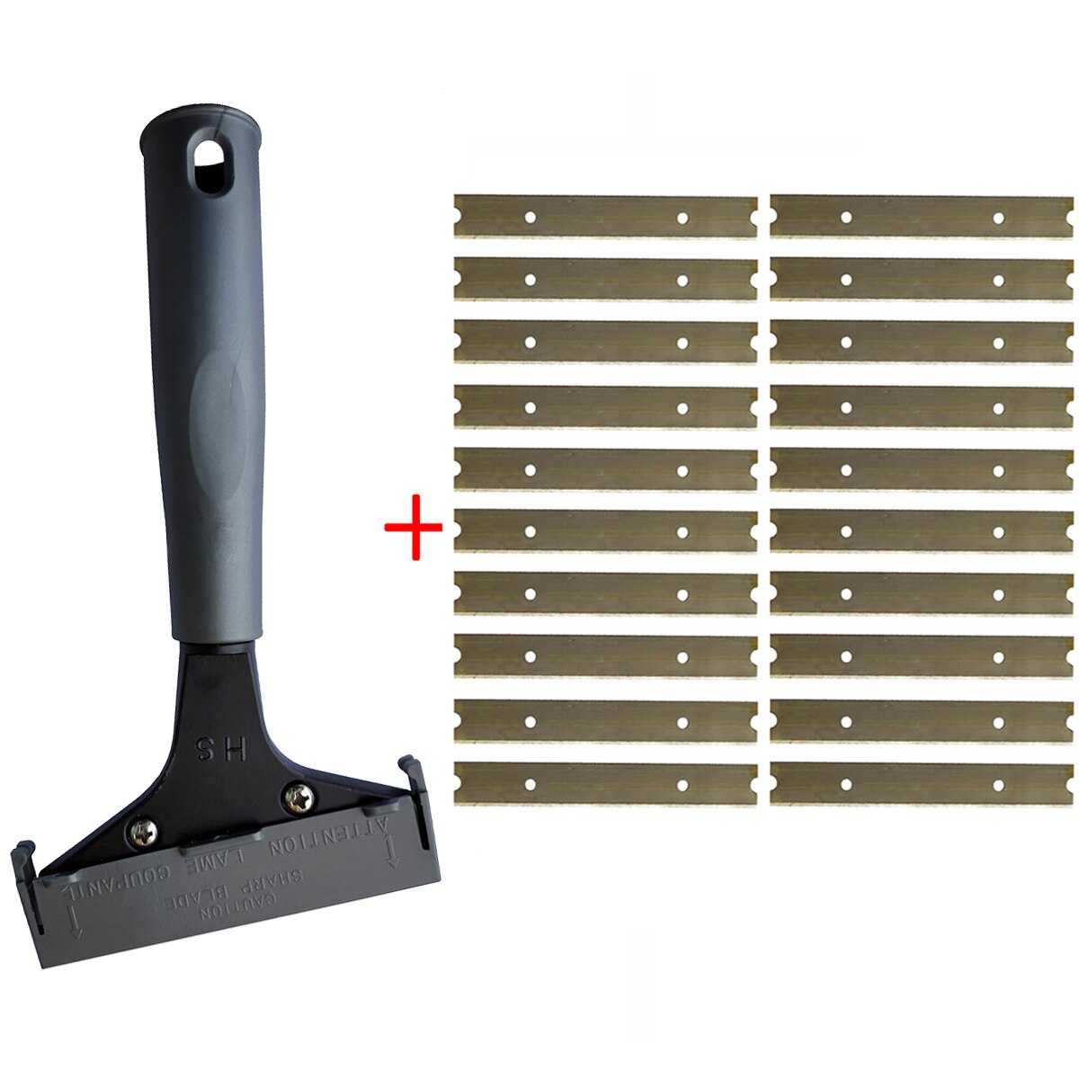 Long Handle Scraper Blades Floor Tile Adhesive Removal Ceramic Cleaning Shovel Glass Wall Clean Wallpaper Stripping Tool: 1 shovel 20 blades