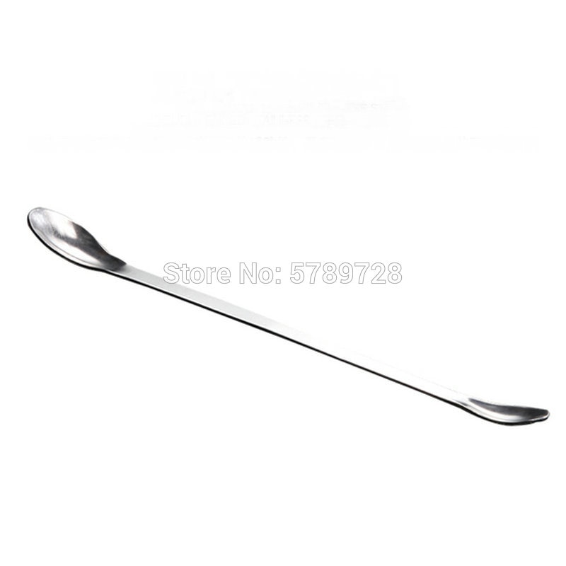 1set Double-end Stainless steel medicine spoon,Lab Sampling scoop 16/18/20/22cm