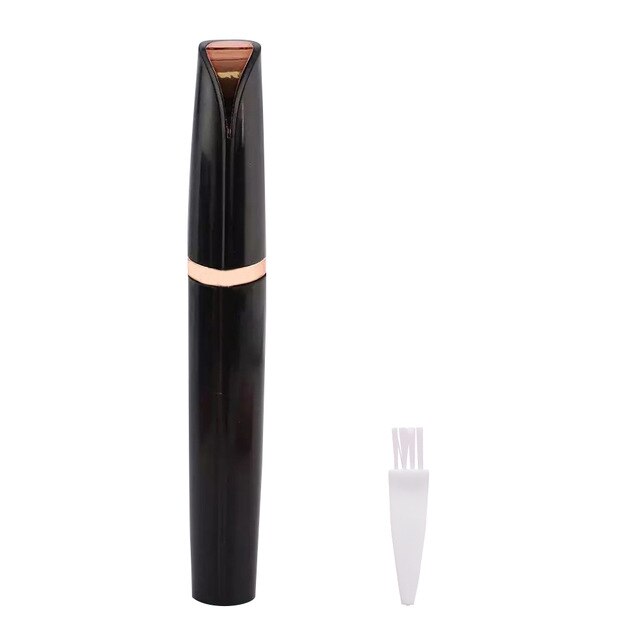 Tondeuse à sourcils sans douleur, stylo d&#39;épilation, rasoir, Mini batterie de coupe, épilateur Facial Portable pour femmes: Black