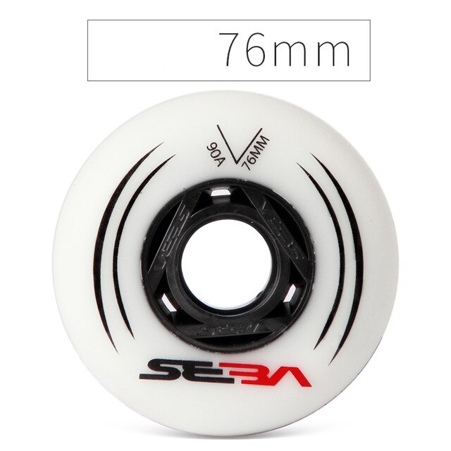 100%  originale seba inline skate hjul 85a til slalom og 90a til glidende rulleskøjtehjul 72 76 80mm 8 stk/sæt patines dæk: Hvid 76mm 90a