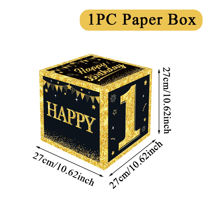 Zwart Goud Verjaardag Nummer Papier Doos Gelukkig 18 30 40 50 60 Jaar Oude Verjaardagsfeestje Decoratie Kinderen Volwassen Verjaardagsfeestje levert: Fluorescentie Geel