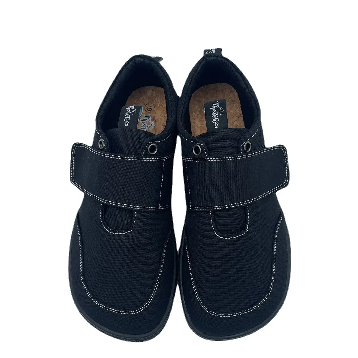 Tipsietoes 2025 Natuurlijk 100% Katoenen Canvas Barefoot Dames Met Platte Zachte Zero Sole Breder Teen Box Lichtgewicht Minimalistisch: Black / 36