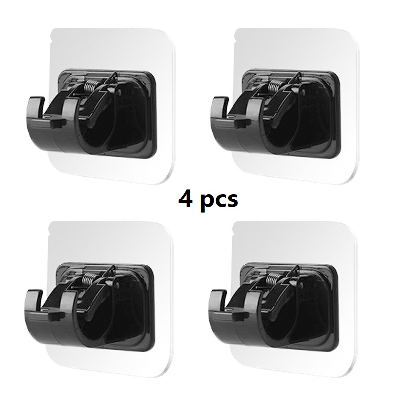 Soportes para barras de cortina, ganchos autoadhesivos para barras de cortina, sin clavos, ajustables, colgadores de cortinas, 2/4 Uds.: Borgoña