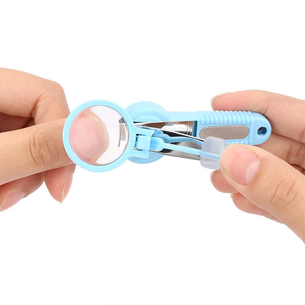 Baby negleklippere med forstørrelsesglas lomme finger tå negleklipper cutter trimmer manicure værktøj børn neglepleje
