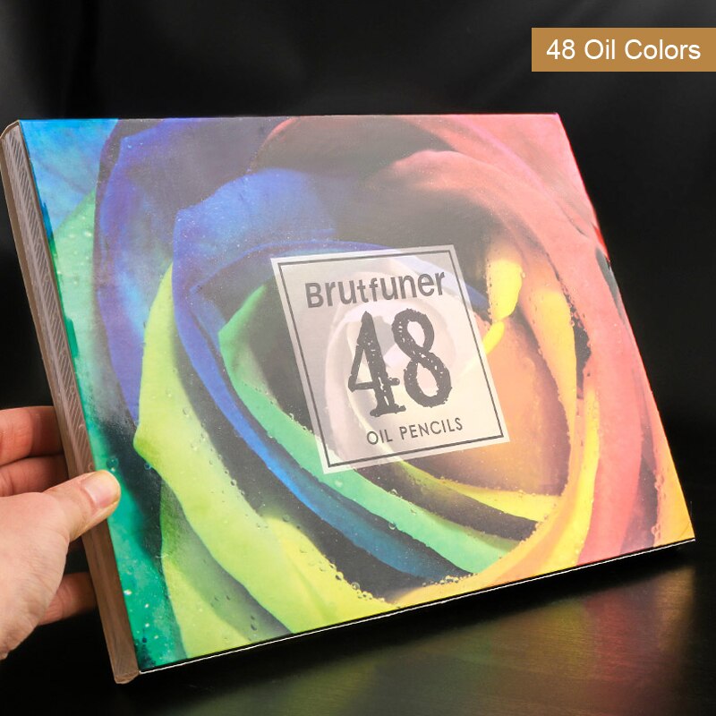 Lápices de colores al óleo profesionales, 48/72/120/160/180 colores, lápiz de acuarela suave de madera para la escuela, pintura, dibujo, suministros de arte: Oil 48 Colors