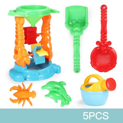 Strand Zand Spelen Speelgoed set Kids Seaside Emmer Schop Hark Kit Play Toy graven zand schop tool Willekeurige Kleur: 4
