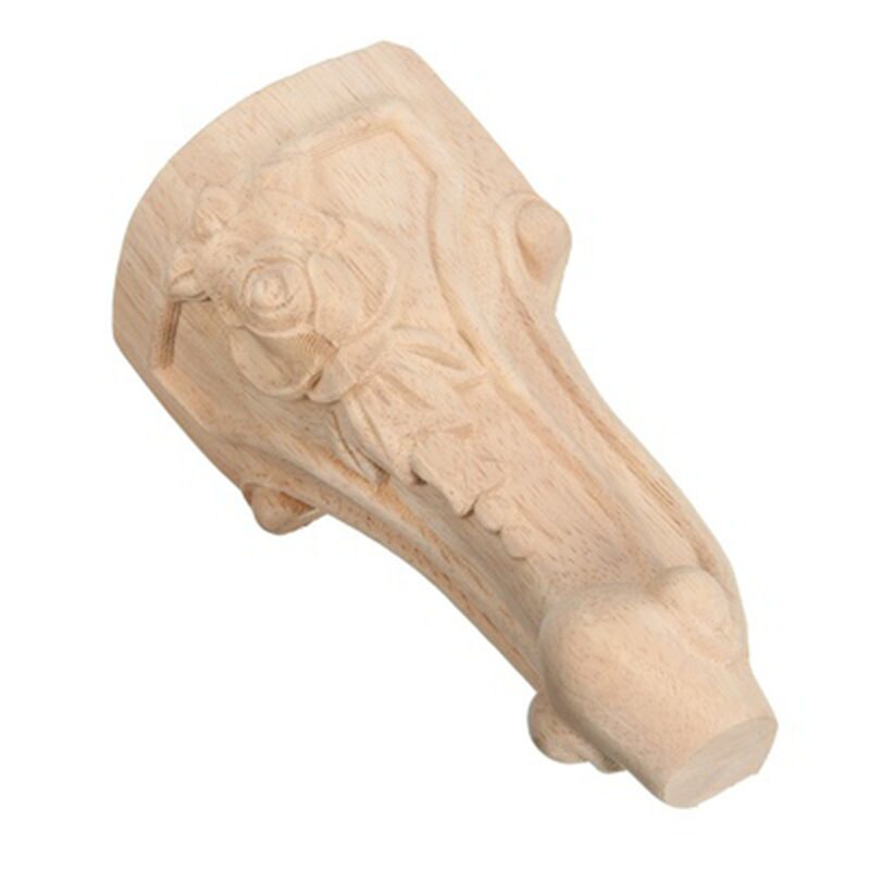 AF88 -4 Stck 15*6cm Holz Geschnitzte Rose fuß Rahmen Dekor Möbel Tisch Handwerk Unlackiert Tür Dekor Zauberstab Kunst