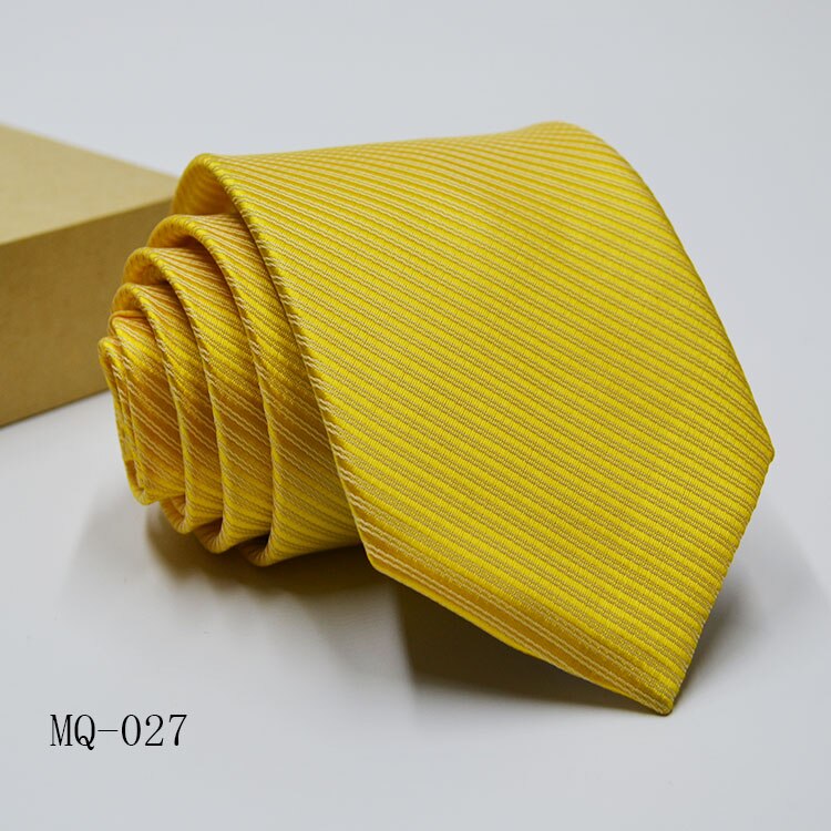 Acetate Dacron Tie Men's Business Suit Meeting Stripe Plaid Dot 8cm Jacquard Tie Daily Wear Tie Suit Accessments: Yellow