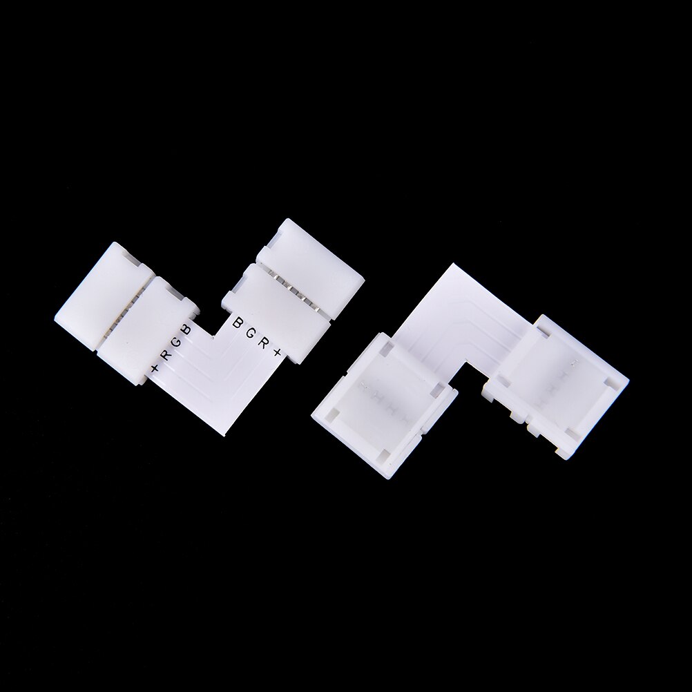 4-Pin Wit 10 Mm Rgb Pbc Led Light Strip Connector Gapless Strip Strip Solderless Adapter Voor Smd 3528 2835 Strip Wit