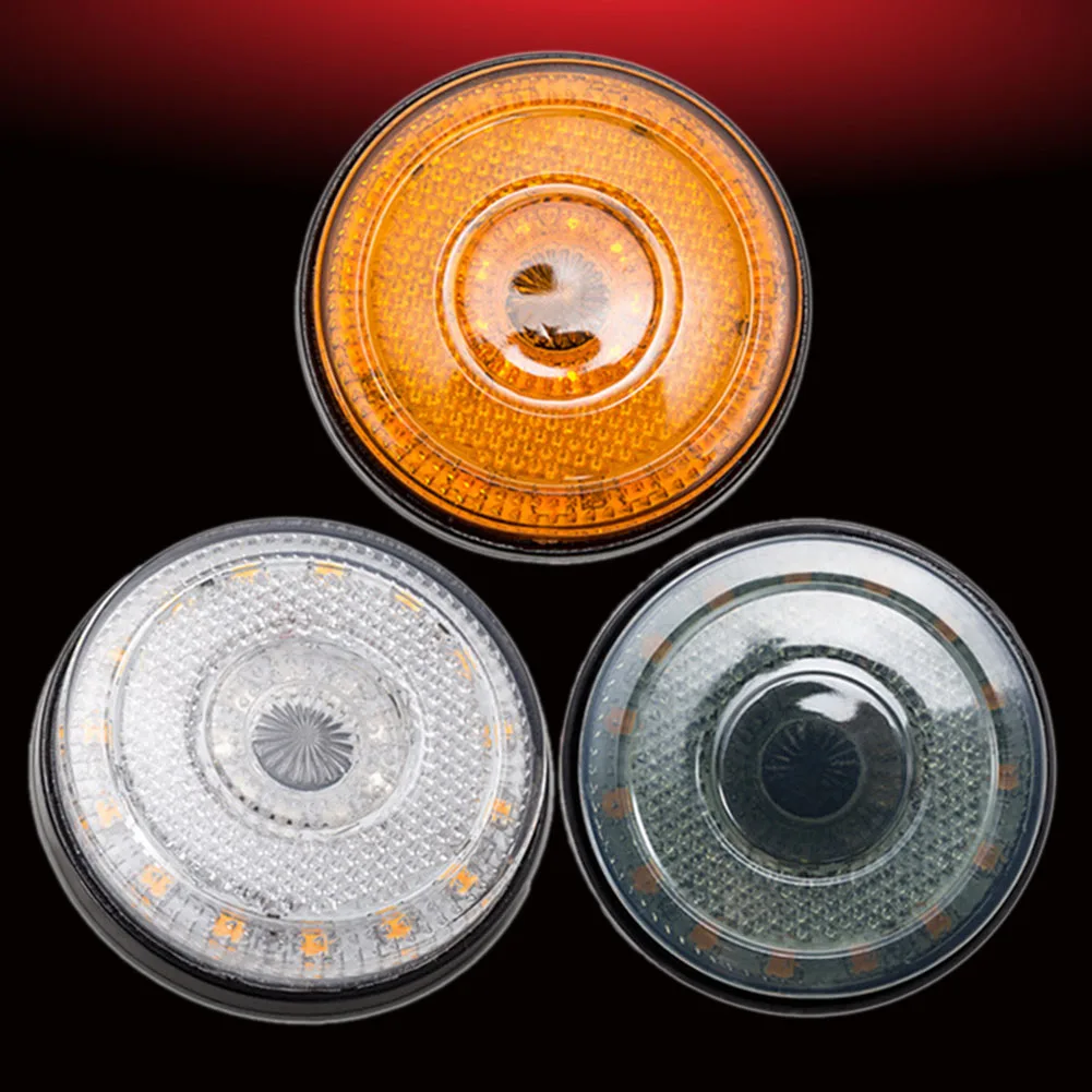 DC12V 24-LEDs Car Lights Auto Truck Trailer Rear Tail Brake Stop Marker Light Indicator Turn Singal Light Lamp Round Reflector