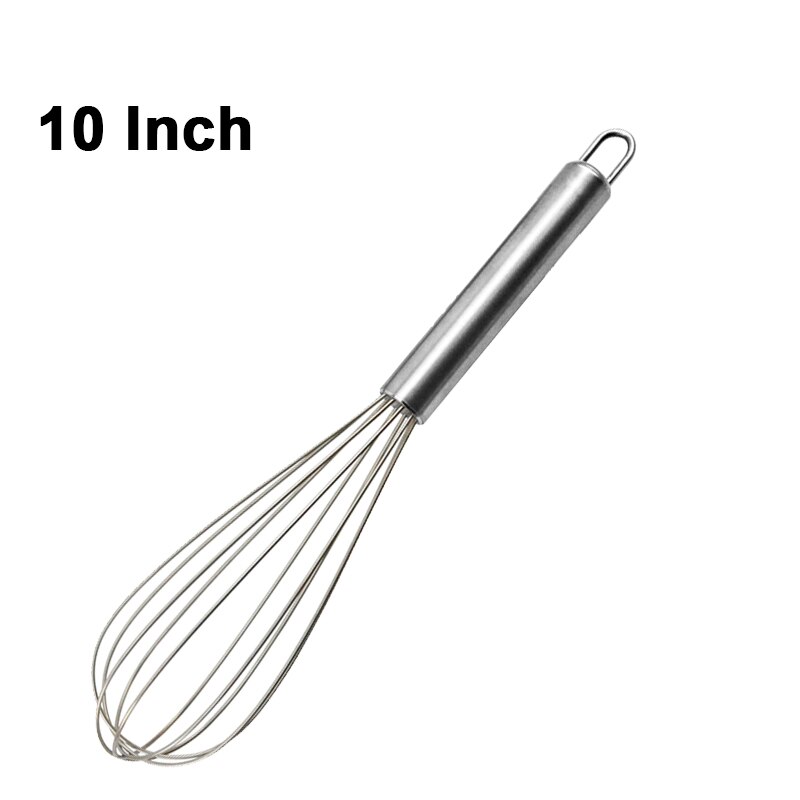 Rvs Garde Keuken Whisk Melk Eiklopper Voor Koken Mengen Kloppen Verslaan Roeren Ballon Garde 8 "10" 12": 10 INCH SS