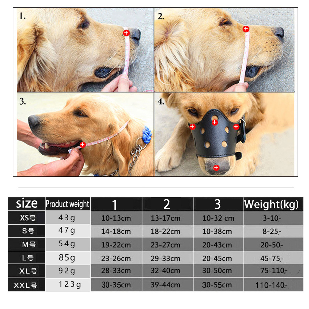 Máscara ajustable para perro, bozal de cuero suave para perros, antimordedura, seguro, transpirable, bozal para perros pequeños y grandes, para dejar de ladrar, accesorios para mascotas