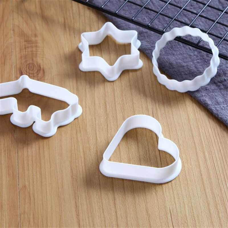 6PC de plástico de azúcar de galleta de molde de dibujos animados de animales moldes de pastel de tarta de piña molde de cocina para hornear