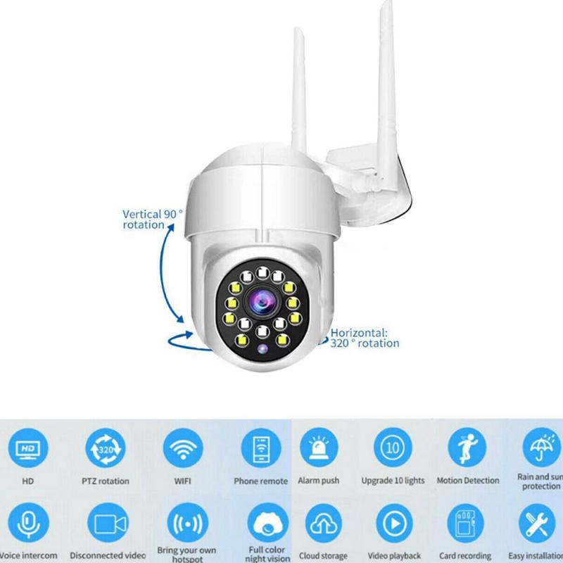1080P PTZ Wifi IP Camera Outdoor 4pcs Ir Light Digital Zoom AI Human Detect Wireless Camera H.264 Audio 2MP Security CCTV Camera