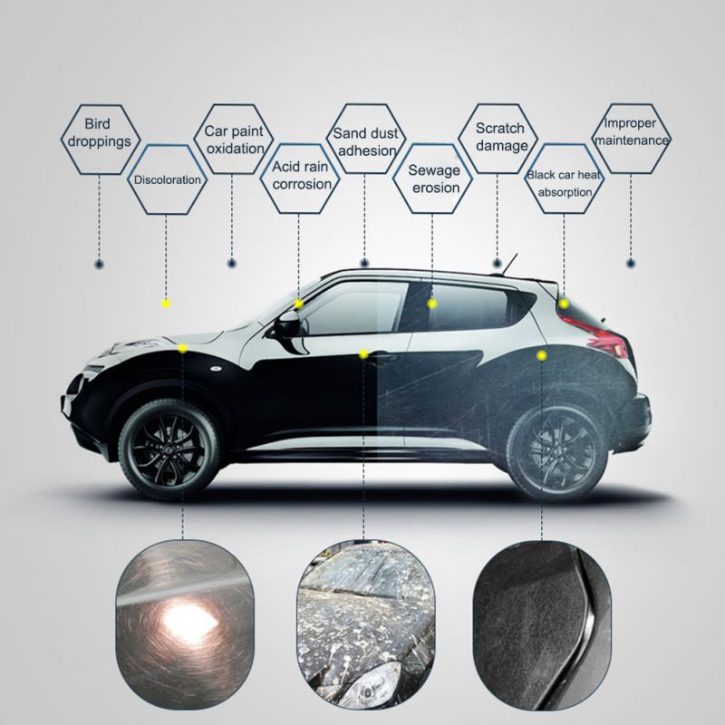 Auto Black Wax Care Waterproof Film Coating Hard Wax Paint Repair Scratch Portable Car Wax Polishing