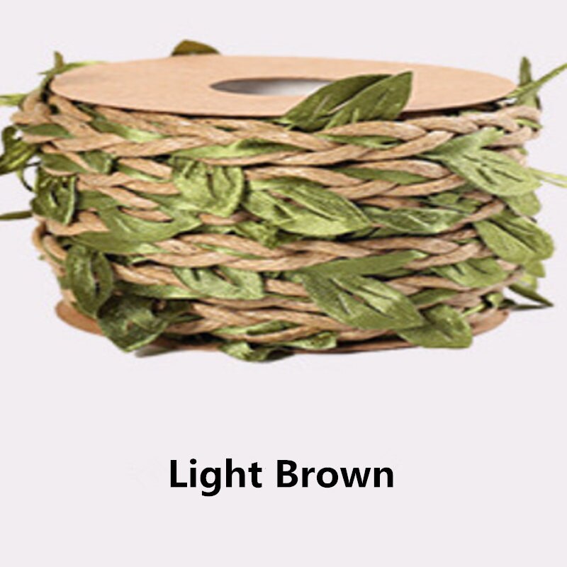 5 meter naturlig miljøbeskyttelse macrame grønt blad hamp reb håndlavet diy emballage produktion vævet voks reb: Lysebrun