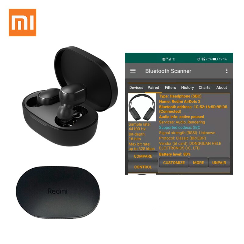 Xiaomi Redmi Airdots 2 Ohrhörer Wahre Drahtlose Kopfhörer Bluetooth 5,0 Headset Mit Mic Lade Kopfhörer In-Ohr stereo bass