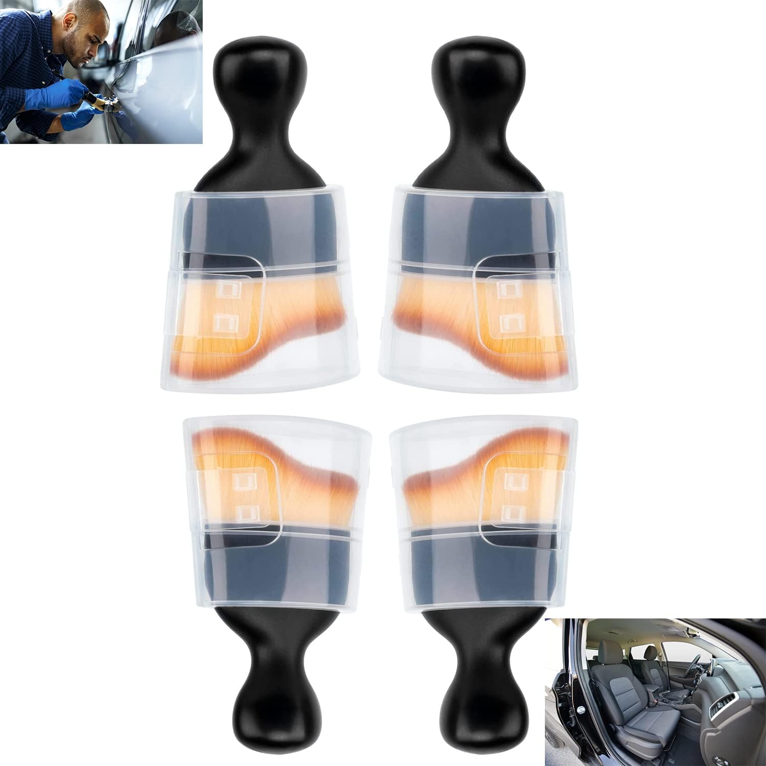 Auto-interieur Reinigingsborstel Conditioner Luchtuitlaat Zachte vacht Schone borstels met schelpen Spleet Stofverwijdering Detailleringsborstel Gereedschap