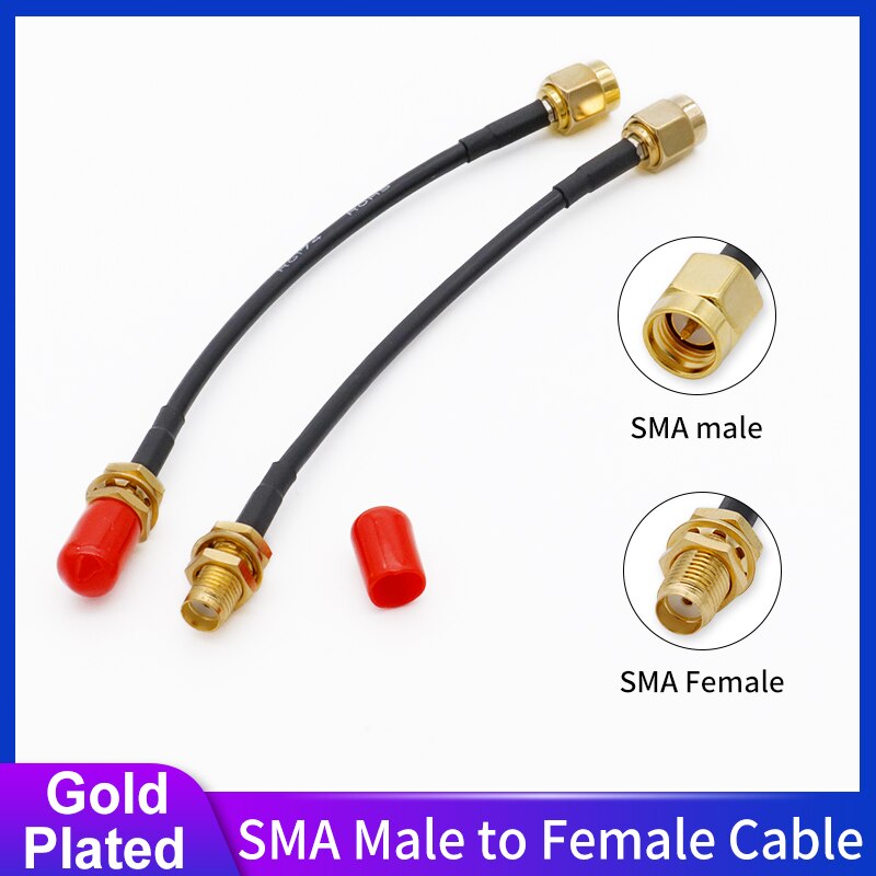 Vergulde SMA Man-vrouw Connector WIFI Kabel Indoor Signaalversterker Staartjes PVC Cover RG174 WIFI Kabel