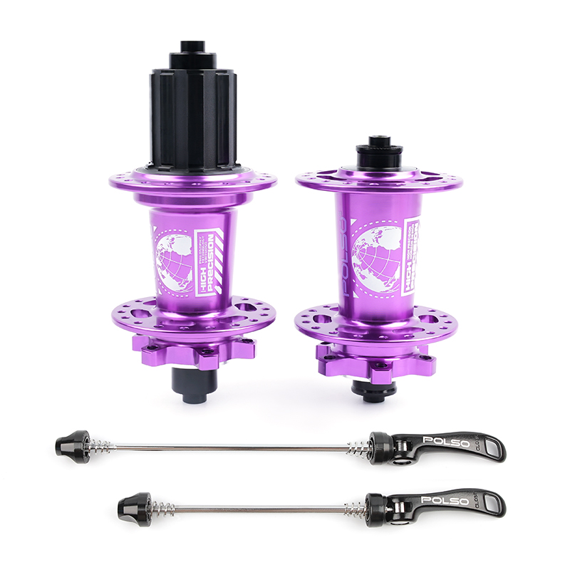 POLSO MTB Hub QR 32H 36H 7 Bearings 120 Clicks 100x15mm 142x12mm Boost 8 9 10 11 12 Speeds Disc Brake Bicycle Hubs: light yellow