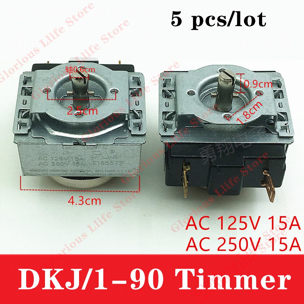 Minuterie de 90 minutes AC 125V 15a DKJ/1-90 AC 250V 16a T125 DKJ/1, contrôleur de temps 90 M DKJ 1-90 W, Anneau de cloche