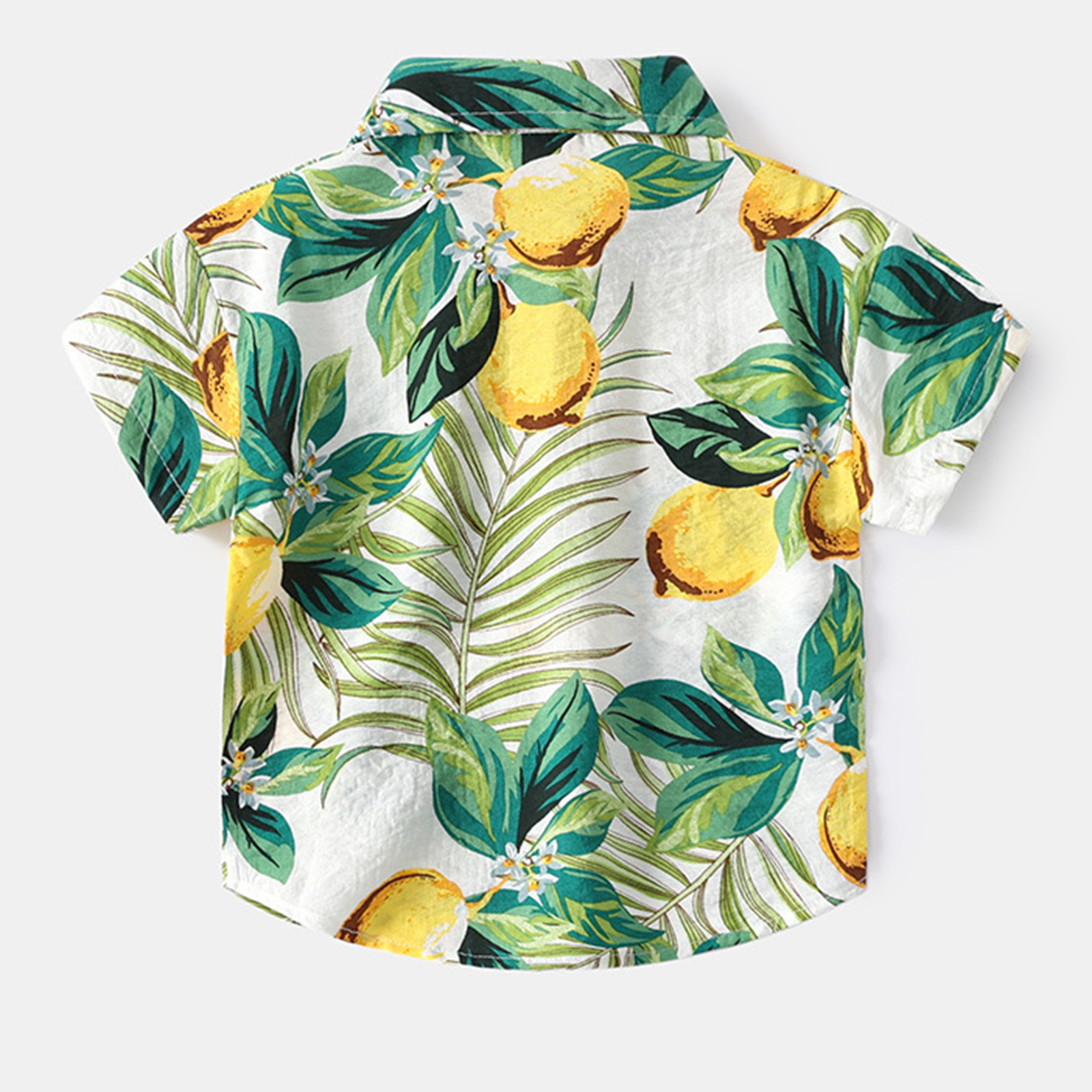 Camisa de manga corta con botones para niños, camisa informal con cuello vuelto, para playa, Verano