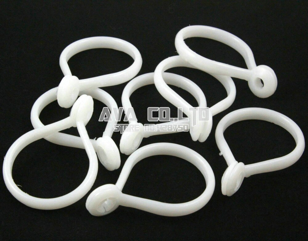100 Stuks Huishoudelijke Ronde Witte Plastic Douche Sliding Gordijn Haken Ringen