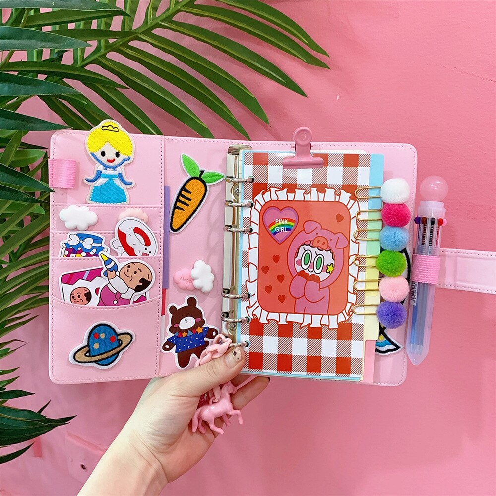 Bullet-Journalling KAWAII-cuaderno diario multifuncional con pegatinas, accesorios para acuarela, Paiting, escritura a mano