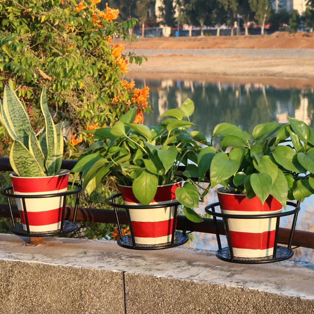 Tenture murale Vase à fleurs Pot mur porte-panier jardin balcon fleur support clôture fleur étagère de rangement décoration de jardin