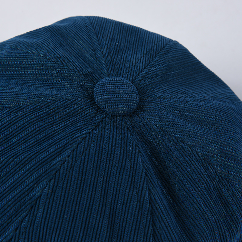 USPOP gorros de invierno gorras de pana gruesa jacquard octogonal sombreros color sólido visera vintage gorras
