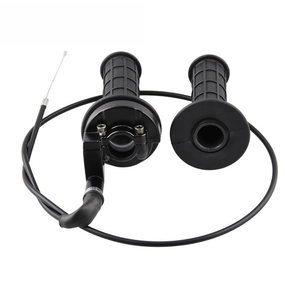 Motorfiets Handvat Girps + Zwart Throttle Lijn Gas Vestigen Dirt Pit Bike Onderdelen Niversal Twist Gashendel Grips & Kabel set