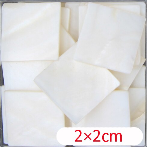 100g ren hvid farve firkantet strimmel skal perlemor mosaikfliser til indvendige husdekorationsfliser: 2 x 2cm
