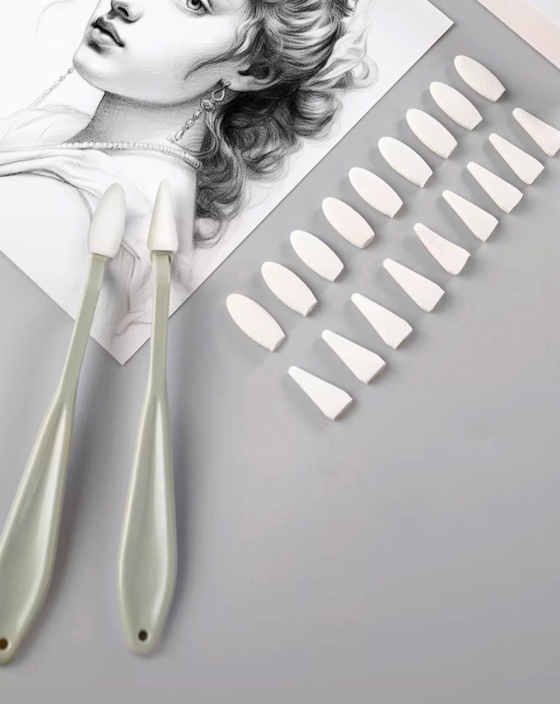 2 couteaux à essuyer pour croquis artistiques + 20 pièces, brosse lavable, éponge, Correction des détails d'artiste, gomme, stylo, croquis, outils de nettoyage, dessin