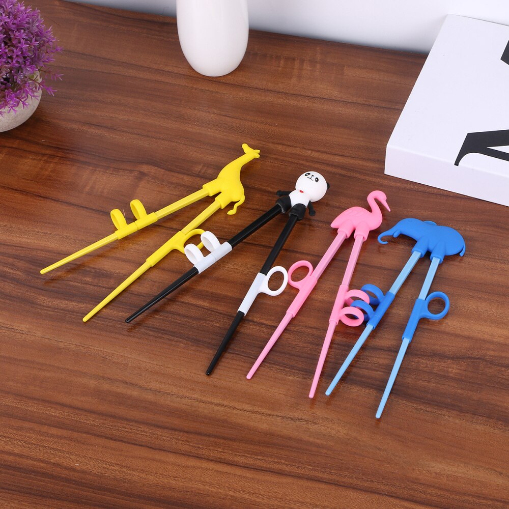 4 Pairs Animal Shape Training Chopsticks Cute Cartoon Learning Chopstick Kids Training Eatting Assistence Tool for Children