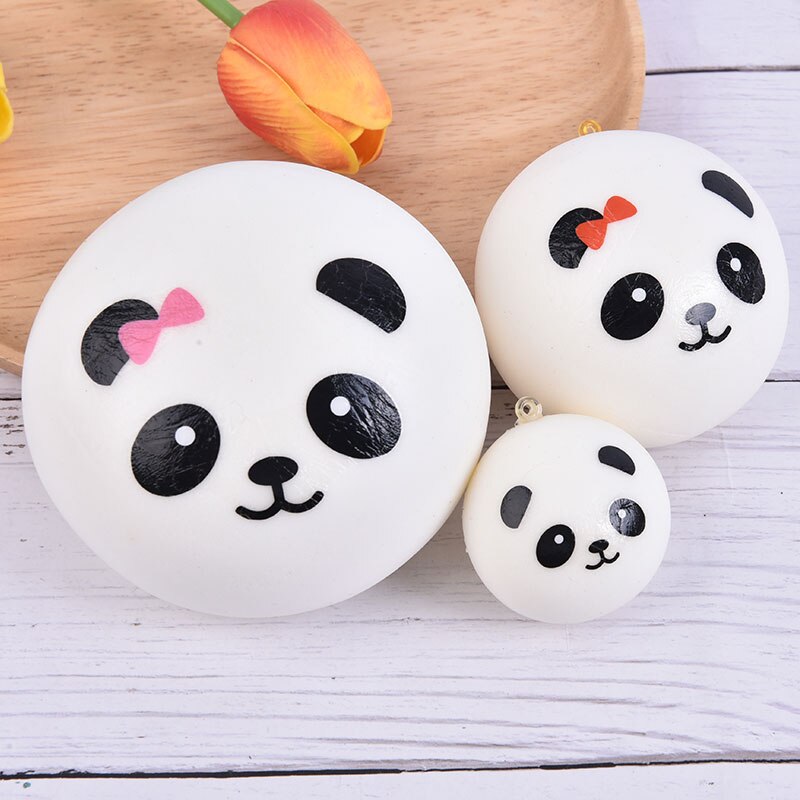 4/7/10cm panda stressverlichters, langzaam stijgende decompressie speelgoed sleutelhanger, kinderspeelgoed