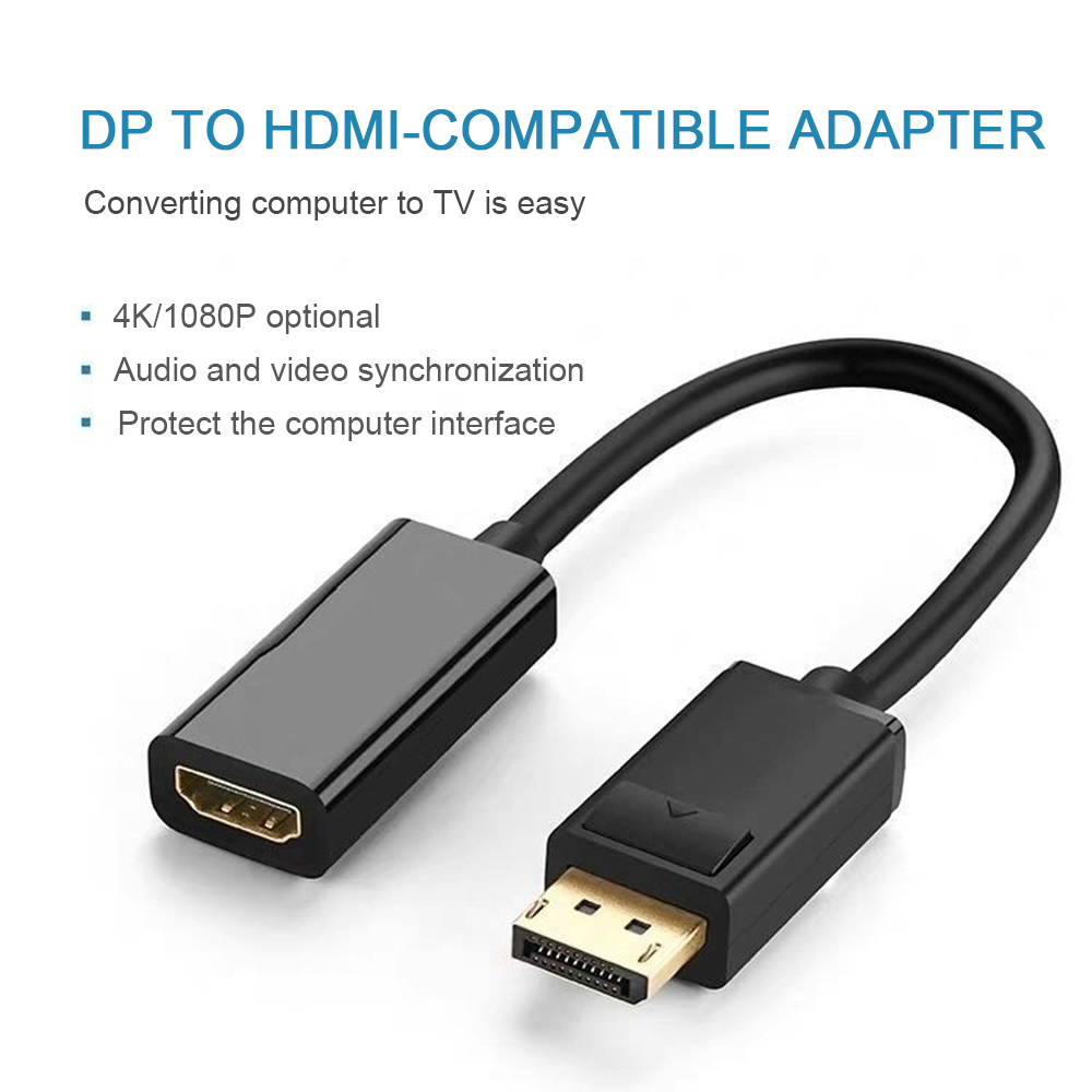 Hd 4K Displayport Naar Hdmi-Compatibele Adapter Kabel Converter Mannelijke Dp Naar Vrouwelijke Hdmi-Compatibele Video Audio Voor Tv Pc Projector