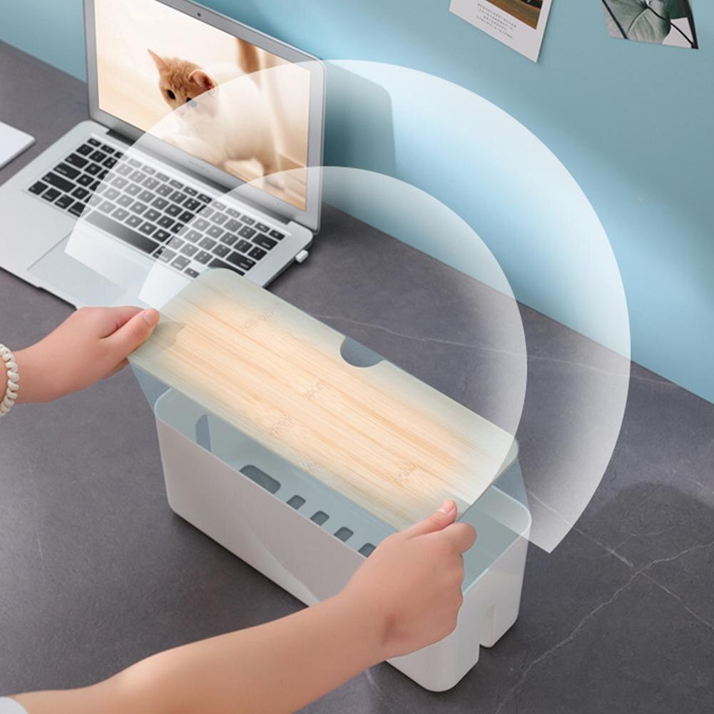Cable Storage Box Power Strip Wire Case Anti Dust Charger Socket Organizer Wall-mounted Junction Box Storage Bin Wire Management