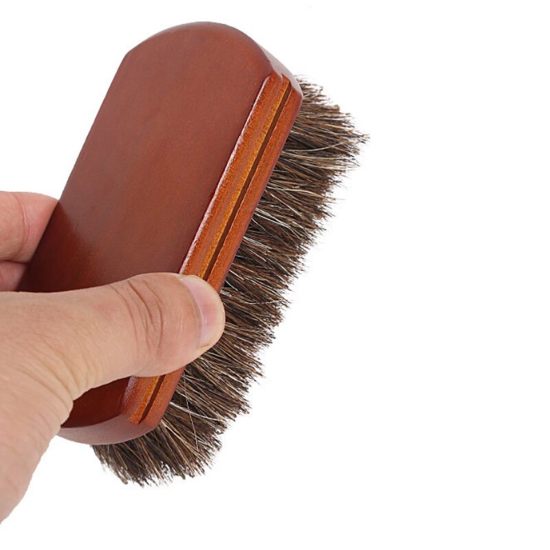 Crin de caballo zapato cepillos con pelo de caballo de cerdas para botas de zapatos de cuero de cuidado de limpieza cepillo de gamuza botas de nobuk JJJQJ27