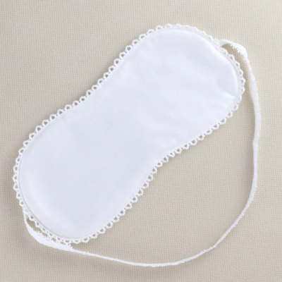 Mascarilla de seda Natural para los ojos, transpirable, suave, para dormir, cómoda, de colores caramelo: Blanco