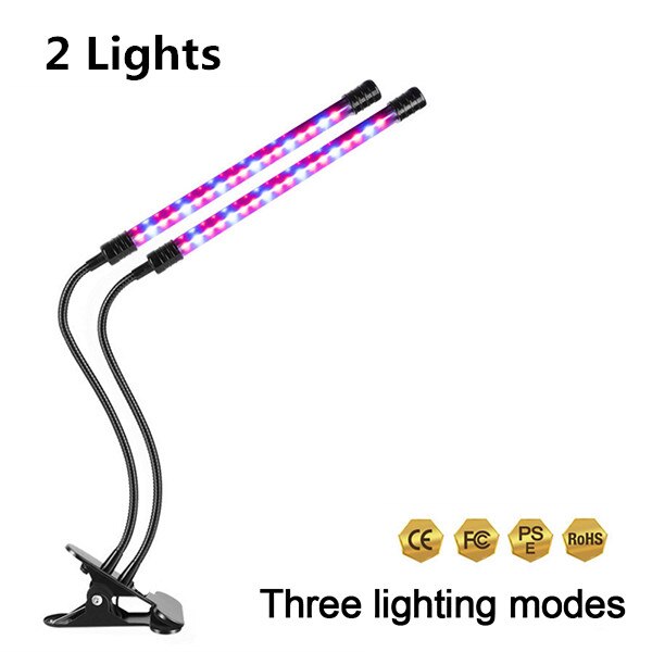 Full Spectrum Phyto Lamp 80 Leds Grow Lights with Tripod Plant Light For Indoor Vegetable Flower Seedling: 2 heads no remote / With US Plug