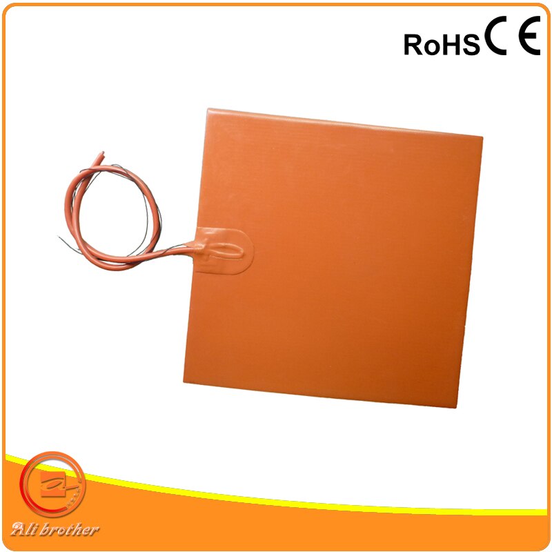 300x300mm 110 V 500W Silicone heating pad with Adhesive Back And100k Thermistor Heatbed