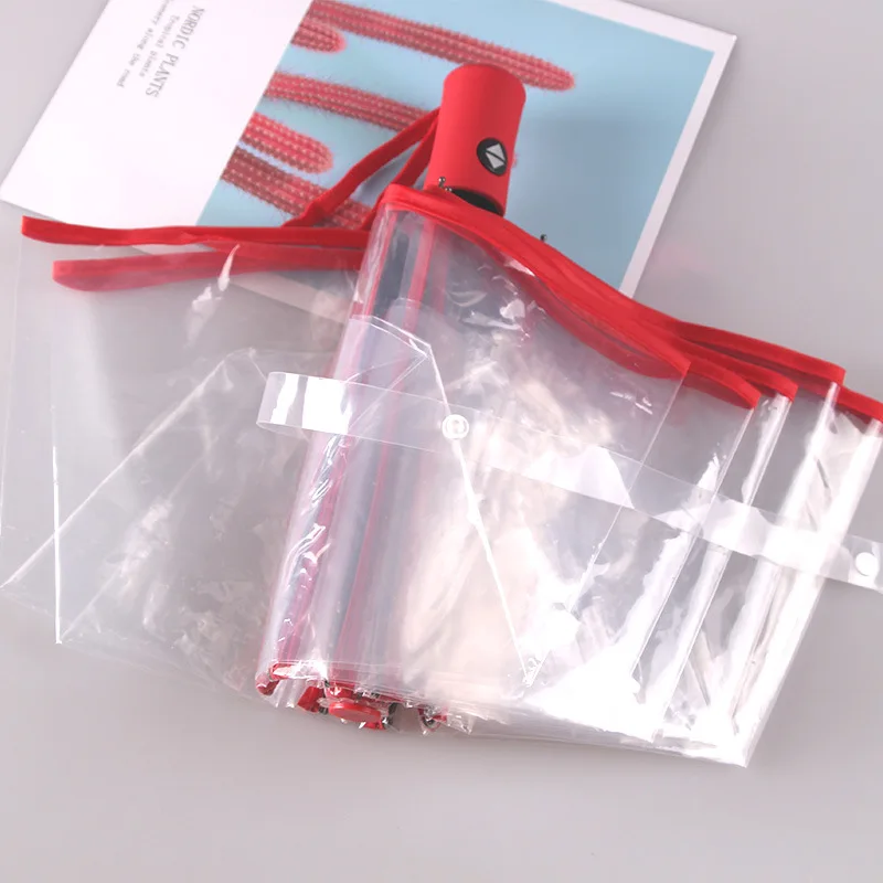 Svart automatiskt vindtätt transparent auto - hopfällbart paraply för män och kvinnor utomhusresor affärsbil parasoll: Ljusgrå