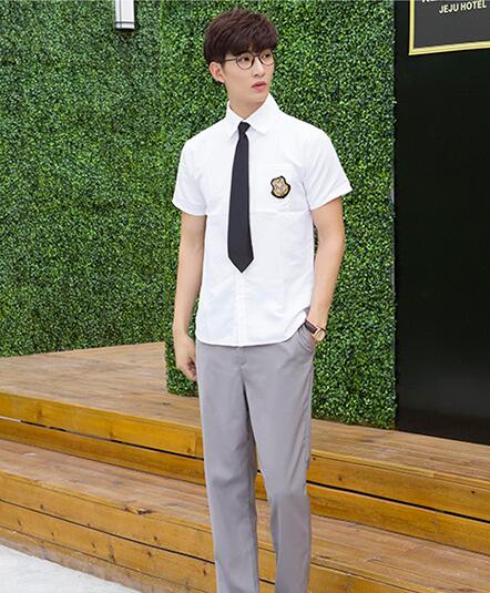 Yong Students Uniform Boy Girls Academic Summer Junior High School Costumes Men's and Women's Graduating Class Suit D-0231: Boys / XL