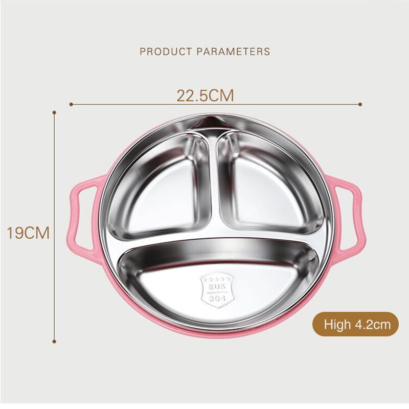 Stainless Steel Children Tableware Baby Dinner Plate Separation Training Plate Dinnerware Set Baby Feeding Bowl
