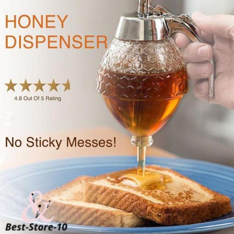 200Ml Honing Siroop Dispenser Acryl Pot Vintage Geen Drip Container Honing Dispenser