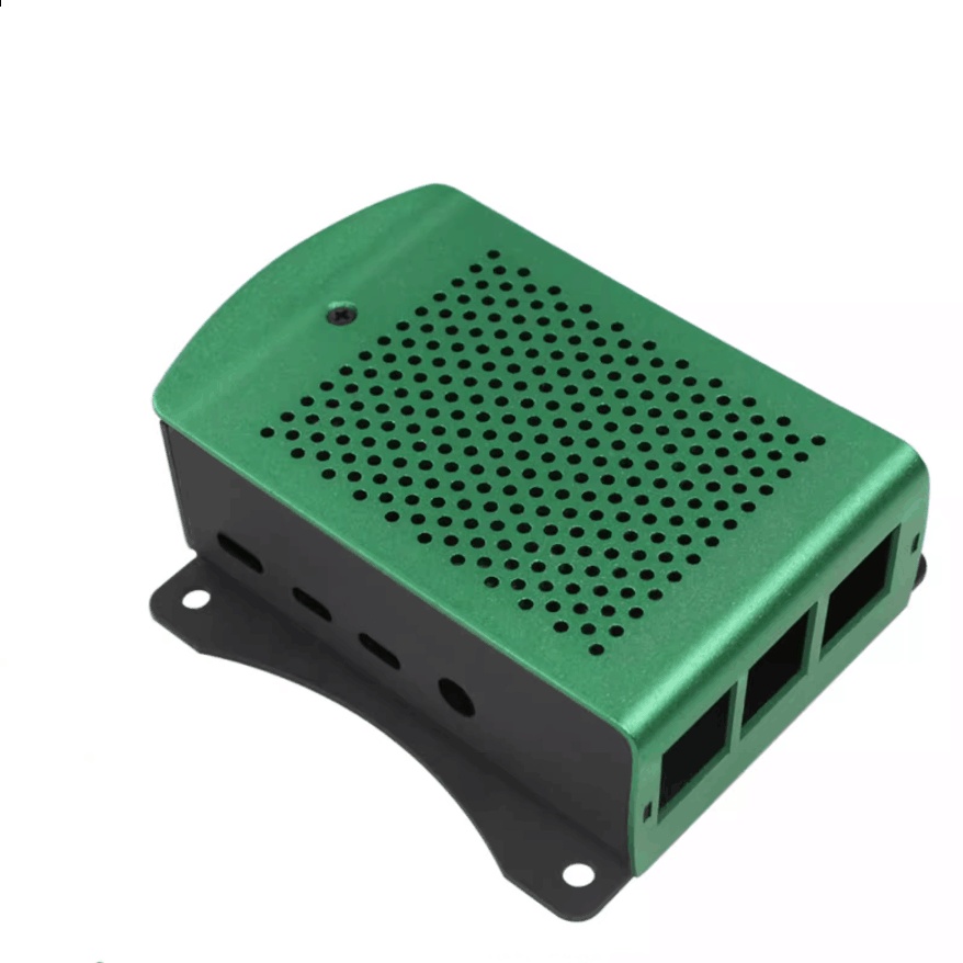 Raspberry Pi 4 Aluminum Alloy Case Metel Box with Hanging Bracket support Cooling Fan Screwdriver for Raspberry Pi 4 Model B: green