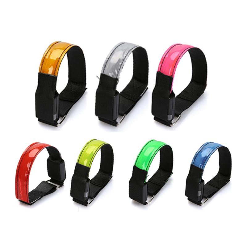 LED Safety Reflective Belt Warning Light Outdoor Night Jogging Walking Cycling Running Biking Arm Band Wristband Flashing Belt